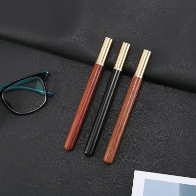 Solid Wood Spliced Brass Ballpoint Pen with Sandalwood Finish-Creative Gift for Calligraphy Office Signature Use