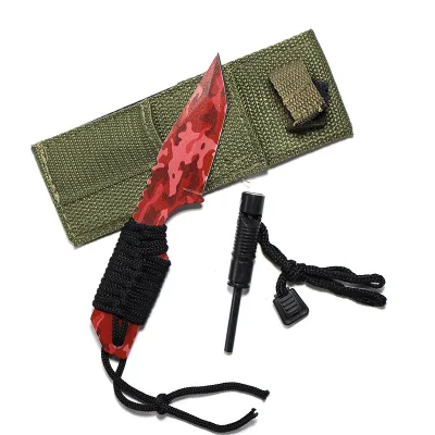 Pocket Parachute Cord Outdoor Survival Kit Flint Stone Other Camping Equipment Hunting Tactical Survival Knife