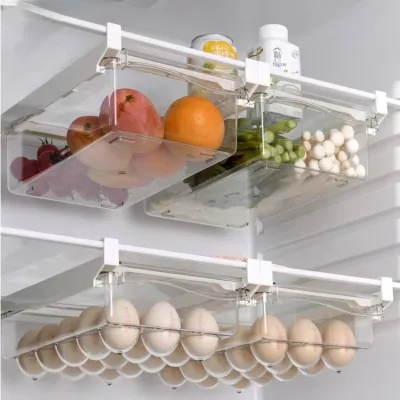 Fridge Organizer Fruit Refrigerator Storage Rack Under-shelf Refrigerator Drawer Box Fresh-keeping Kitchen Organizer