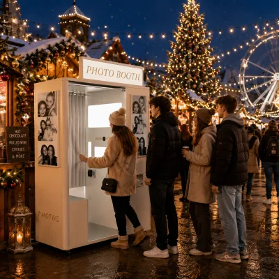 Wooden Photo Booth with DSLR Camera and Printer for Christmas Market Wedding Event Party Photo Booth Machine