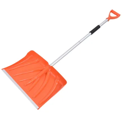 Pachatool Industrial DIY Grade Snow Shovel D Shaped D-Grip Handle Aluminum Alloy Plastic Scoop Blade 12 Detachable Design 1 Year