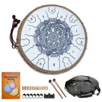 New Product Flower Design High Quality 13 Inch 15 Tone Steel Tongue Drum