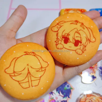 Cute Custom Plush Tinplate Button Badge Thermal Transfer Soft CAT DOG Kpop Idols Face Custom Plush Tinplate Button Badge