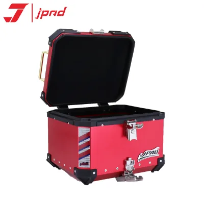 JPAD 45L Red Honeycomb Pattern Motorcycle Trunk Helmet Box Universal Motorbike Top Case Aluminum Alloy Tail Box Rear Luggage