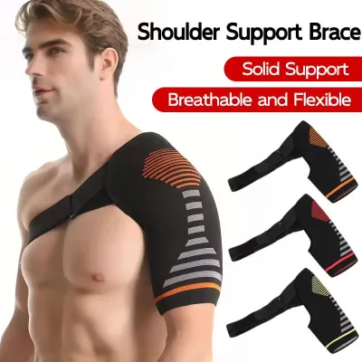 FSPG Premium Adjustable Shoulder Brace Compression Support Wrap Belt Arm Injury Prevention for Dislocated AC Joint