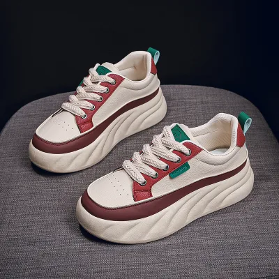 2024 Autumn Female Students Thick Soles Increase Sports Board Shoes Casual Shoes