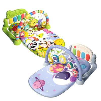 Baby Play Mat Baby Gym Funny Play Piano Tummy Time Baby Activity Mat with 5 Infant Sensory Music and Lights Toy