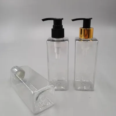 8OZ plastic square bottle for liquied soap bottles and hair conditioner bottles for cosmetic packaging
