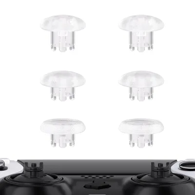EXtremeRate Custom Clear Replacement Joystick Swappable Thumbsticks for PS5 Edge Controller