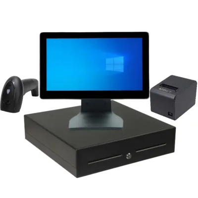 Wholesale Jingjie JJ-6300A Intel I5 Windows 10 All-in-one 15.6 Inch Touch Display POS Machine for Coffee Shop Point Sale Billing