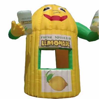 Portable Inflatable Lemonade Stand Drink Food Booth Tent with LED Lamp Party Event Advertising Includes Inflatable Lemonade Cups