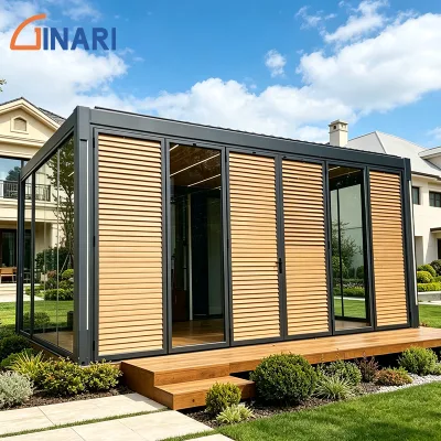 Prefabricated Modular Aluminum Pavilion Outdoor Garden Gazebo Double Roof Waterproof UV Protection Villa Backyard Factory Supply