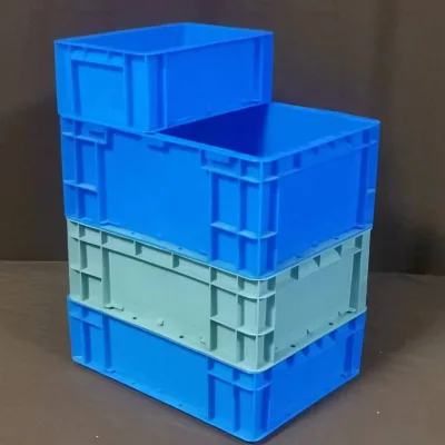 Euro Pallet Compatible Solid Wall Stackable Container EU Standard Plastic Box Industrial Plastic Tote Bin