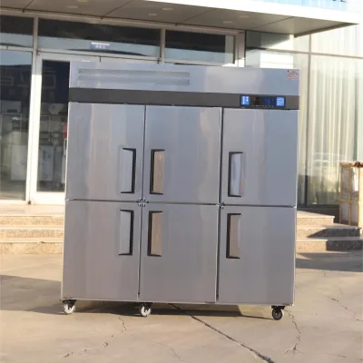 Luxury 6-door Vertical Air-cooled Refrigerator, Suitable for Hotels and Fast Food Restaurants
