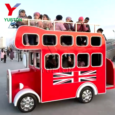 Scenic Fairground Attractions Park Equipment Mini Tourist Double-Decker Bus Park Sightseeing Bus Rides Road Train for Sale