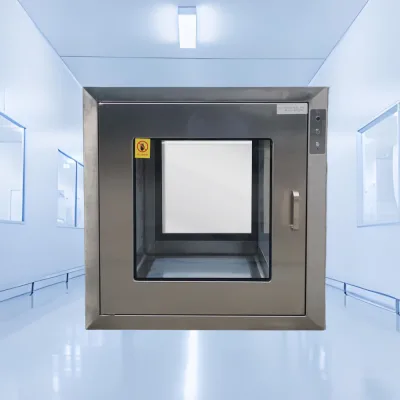New SUGOLD Stainless Steel Cleanroom Pass Box Electronic Interlock HEPA Filtered Transfer Hatch with Air Shower Window