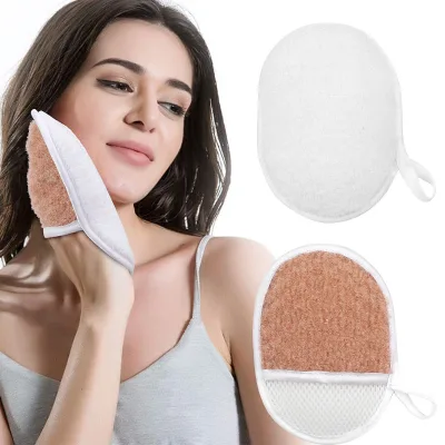 Eco-friendly Microfiber Bath Cleaning Pad Reusable Double Side Washing Face Exfoliating Makeup Remover Mitt
