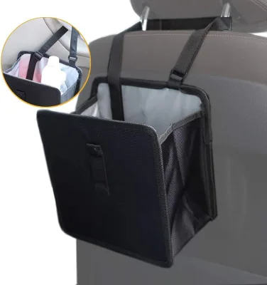 Large Capacity Waterproof In-car Trash Can Garbage Bag Leakproof Storage Organizer for Camping Foldable Hanging Car Trash Can