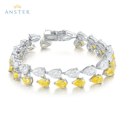 Sterling S925 10k 14k 18k Gold Tennis Bracelet Lab Grown Diamond Cubic Zirconia Trendy Wedding Gift for Unisex Rhodium Plated