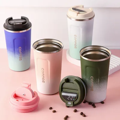 Hot Sell 380ml 510ml Smart Temperature Best Smart Coffee Cup Stainless Steel Vacuum Tumbler Travel Car Cups Coffee Mug