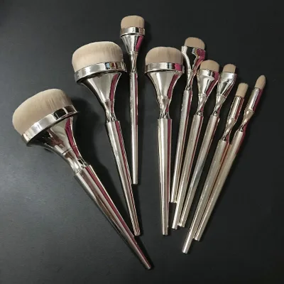 9pcs Rose Gold Toothbrush Makeup Brush Set Custom logo Brochas Makeup Eye Private Label Professional Foundation Blush Eyebrow