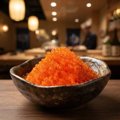 Frozen Peruvian 2mm Tobiko Whole Roe Bursting Texture Japanese Restaurant HACCP Certified Bulk Trade Export