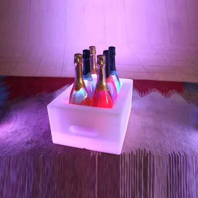 Modern Light Luxury IP65 Waterproof LED Glowing Ice Bucket with APP Control Commercial Beverage Chiller for Bar/Nightclubs