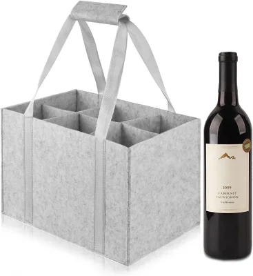 High Quality Felt Wine Gift Bag for 6 1.5 L Wine Bottles