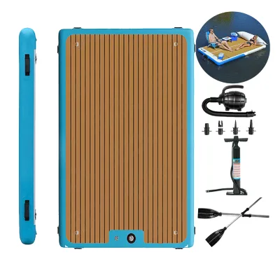 Big Size Outdoor Foldable Inflatable Drop Stitch Dock Floating Water Platform Inflatable  Inflate Floating Dock