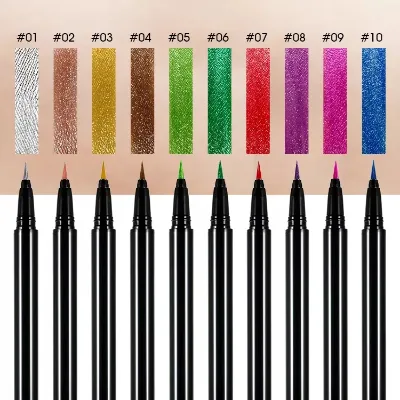 Eye Liner Pen Waterproof Long Lasting Shimmer Liquid Pencil Glitter Eyeliner