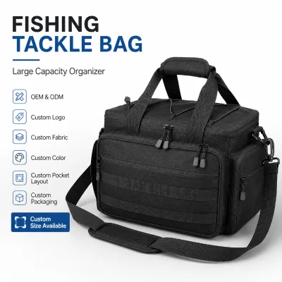 OEM Custom Multi-Purpose Waterproof Fishing Gear Storage Bag With Plastic Boxes Firm Rod Backpack Fishing Bag