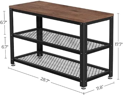 Log Iron Wooden Bench Hallway Household Bench