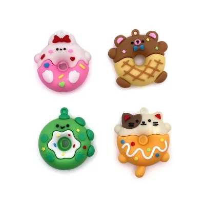 Professional Design Cute Animal Donut Plastic Material Key Chain Pendant for Unisex Children
