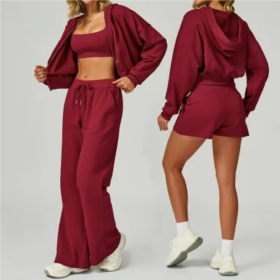 New Fall/winter Customizable Hooded Casual Loose Fit Versatile Women's Sportswear for Running and Exercise