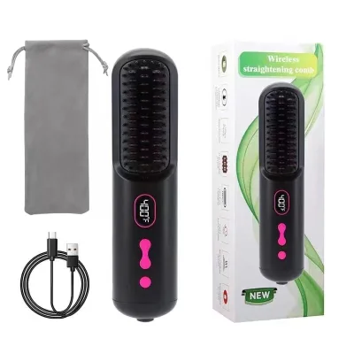Mini Smart Home Straight Hair Comb Straight Curl Dual-use Portable Charging Negative Ions Do Not Hurt Hair