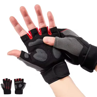 Wholesale Breathable Half Finger Easy Pull-off Skin Friendly Comfortable Anti Slip Design Fitness Gloves