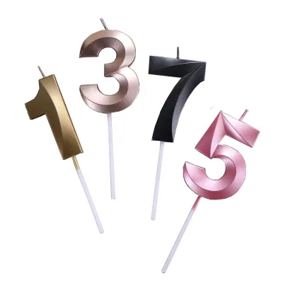 Hot Selling Cake Decor Happy Birthday Chocolate Number Candle 0-9 Glitter Kid Is Birthday Candles