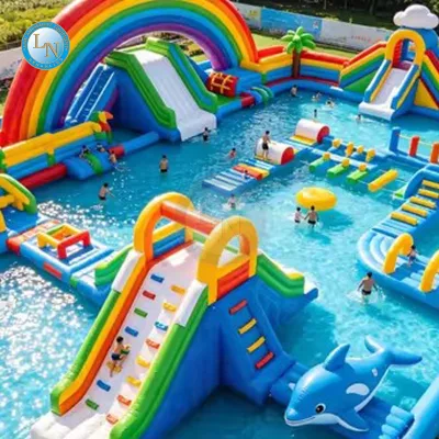 Durable PVC Inflatable Water Park Combo for Outdoor Summer Events