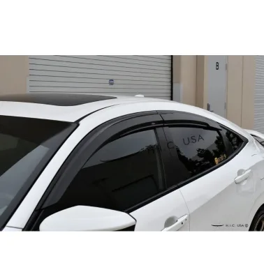 Mugen Style Injection Door Visor Window Vent for Civic Sedan 4dr (FC) 16-21 Car Window Visor