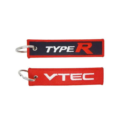 JDM Racing Jet Tag Motorcycle Safety Streamer Custom Woven Fabric Keychain with Merrow Border for Drift Car Enthusiasts