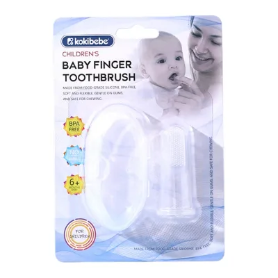 Wholesale Kids Safety Oral Care Cleaning Massaging Brush BPA Free Baby Silicone Finger Toothbrush With Blister Packaging