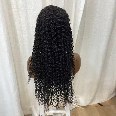 Mayorista 100% Virgin Remy Peruano Bohemian Rizado Cabello Humano Peluca Pre Plucked 13x4 Transparent Lace Front Small Cap Larga