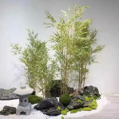 Artificial Bamboo Partition Screen Bonsai Fine Water Bamboo Green Plants Living Room Hotel Decoration Bamboo Leaves
