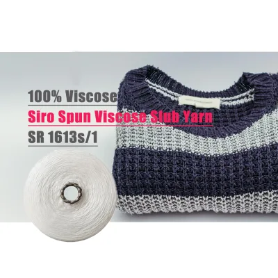 Hot Direct Factory Price Siro Spun Viscose Slub Yarn SR1613s OCS Certified Athleisure Soft Durable Knitting