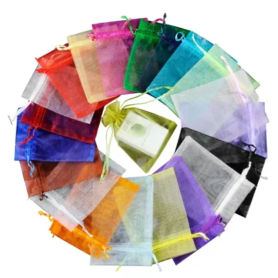 In-stock Fashion Gift Tulle Bags Organza Drawstring Moth-Proof Pouches Jasmine-Scented Sachets Custom Logo Mesh Bags Packaging