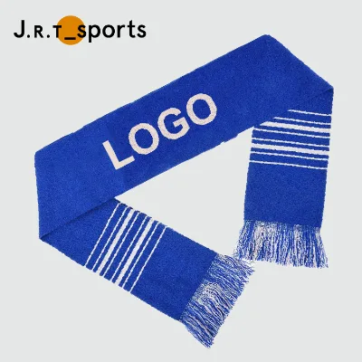 Custom Sport Fans Jacquard Knitted Scarf Football Club Supporter Football Team Neck Fan Cheering Scarf Club Scarves