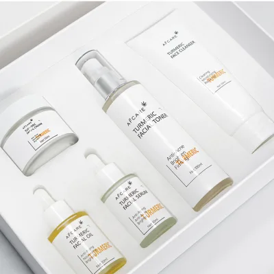 Skin Care Set Organic Paraben-free Anti-acne Repair Damaged Skin and Hyaluronic Vitamin C Turmeric Skin Care Set Private Label