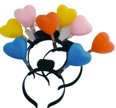 Fashionable LED Heart-Shaped and Luminous Plastic Headband for Party Celebrations