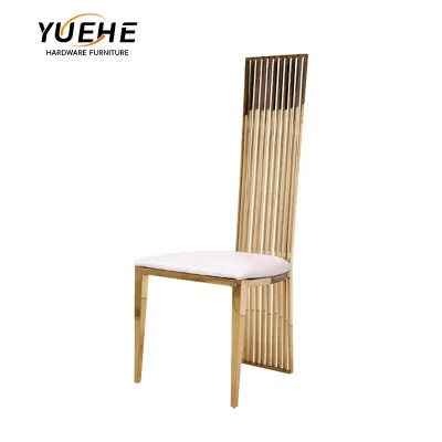 Romantic Silver and Gold Carved Flower Patterns Wedding Furniture Stainless Steel Chair Wedding