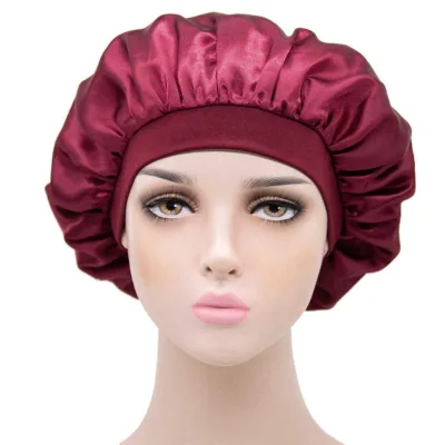 New Simulation Silk Nightcap Sateen Elastic Narrow-Brimmed Shower Cap Silk Nightcap Ladies Shower Cap Hair Care Cap
